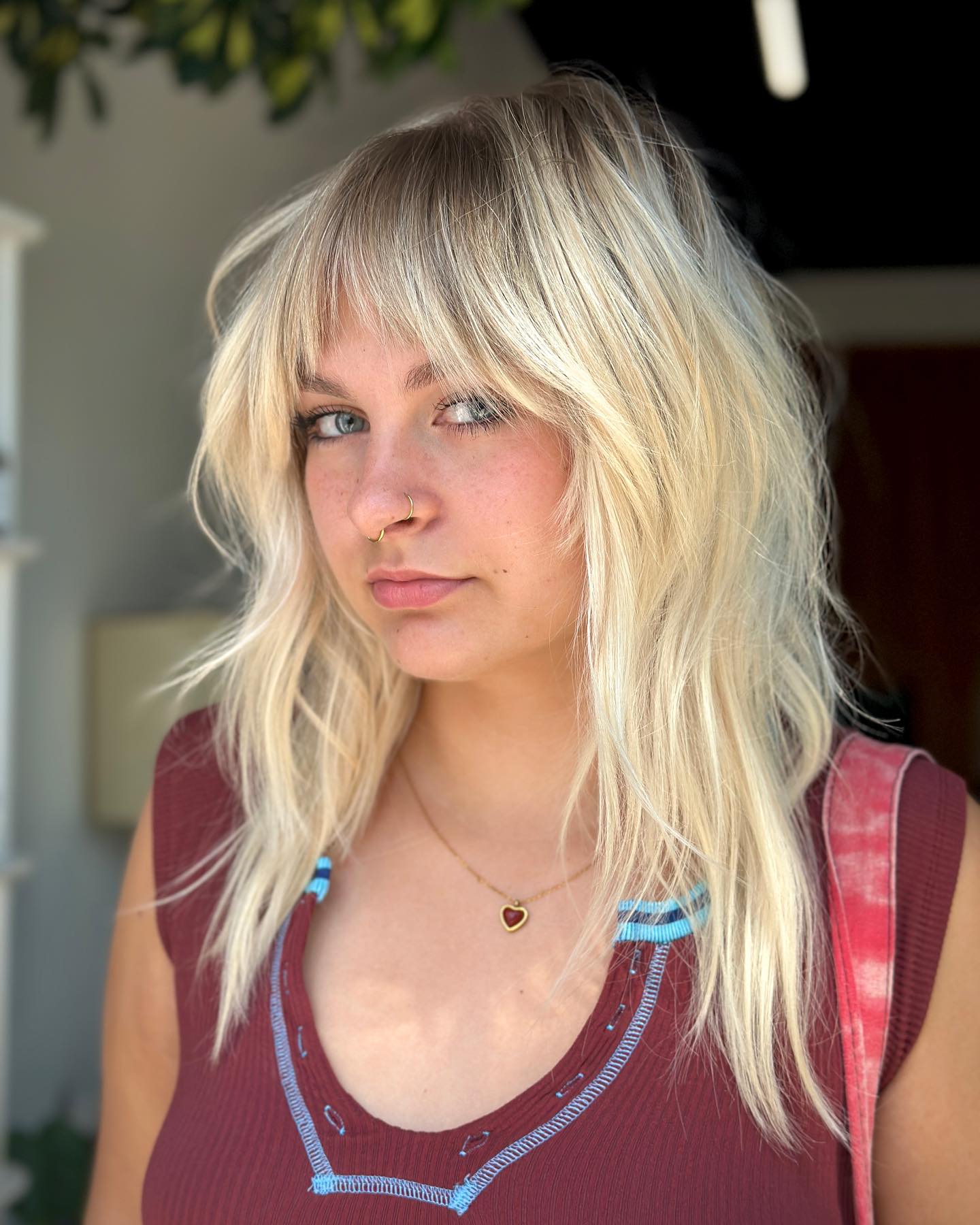 26. Blonde Effervescence: a Shag with Playful Texture and Bright Fringes