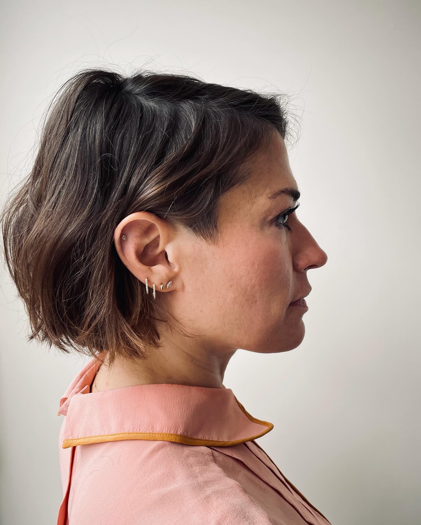 6. Short Layered Bob with Soft Waves