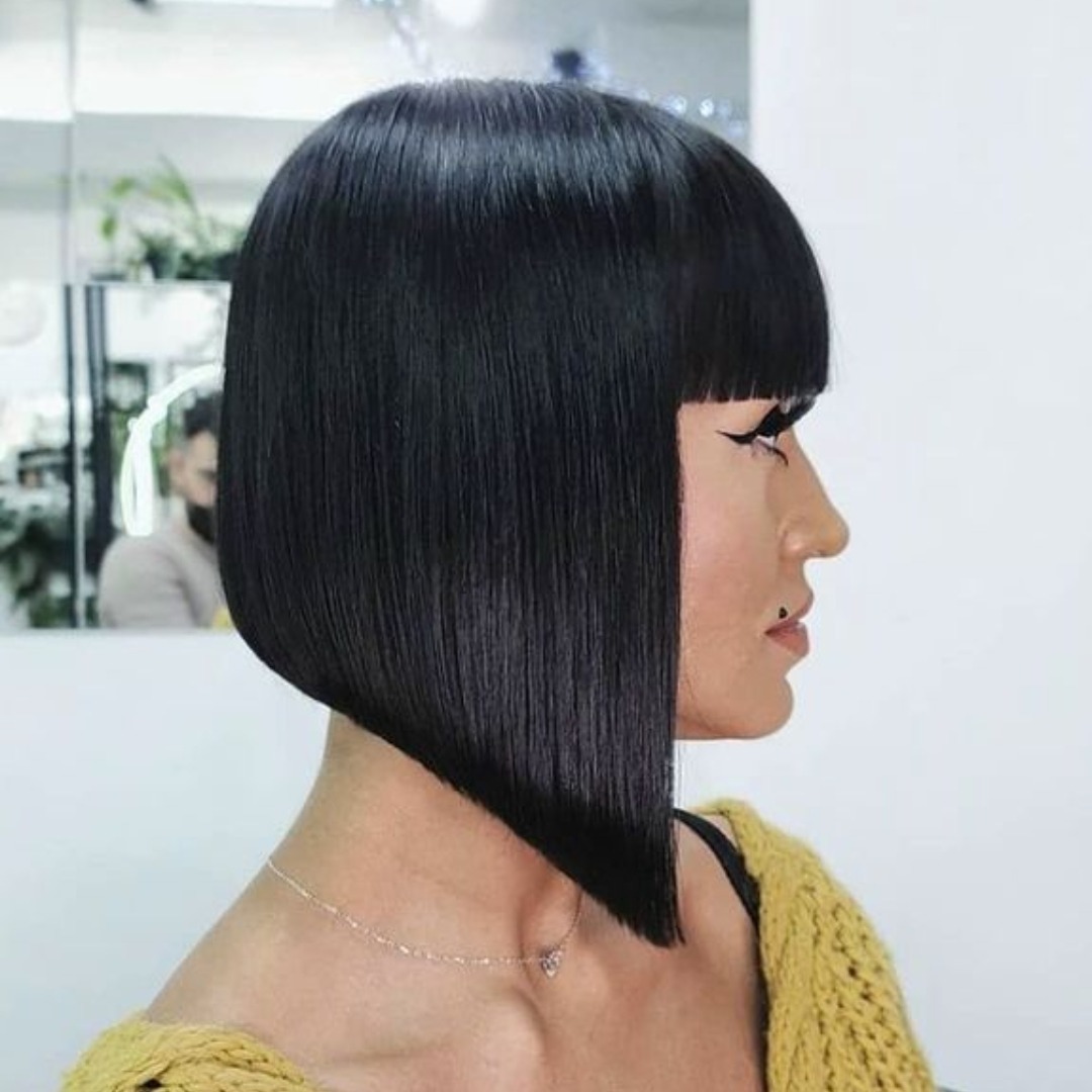13. Angular Bob with Straight Bangs