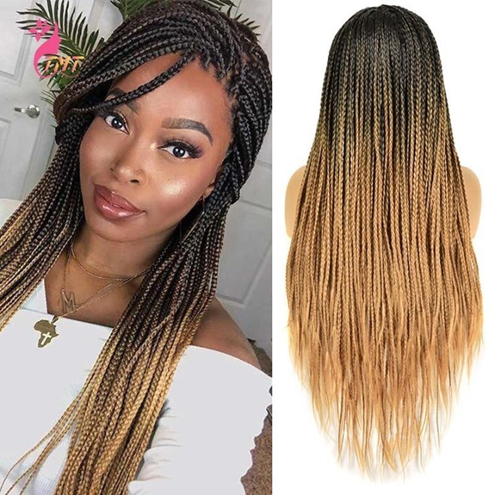 27. Sunset Ombre Box Braids: a Radiant Twist on Classic Styles