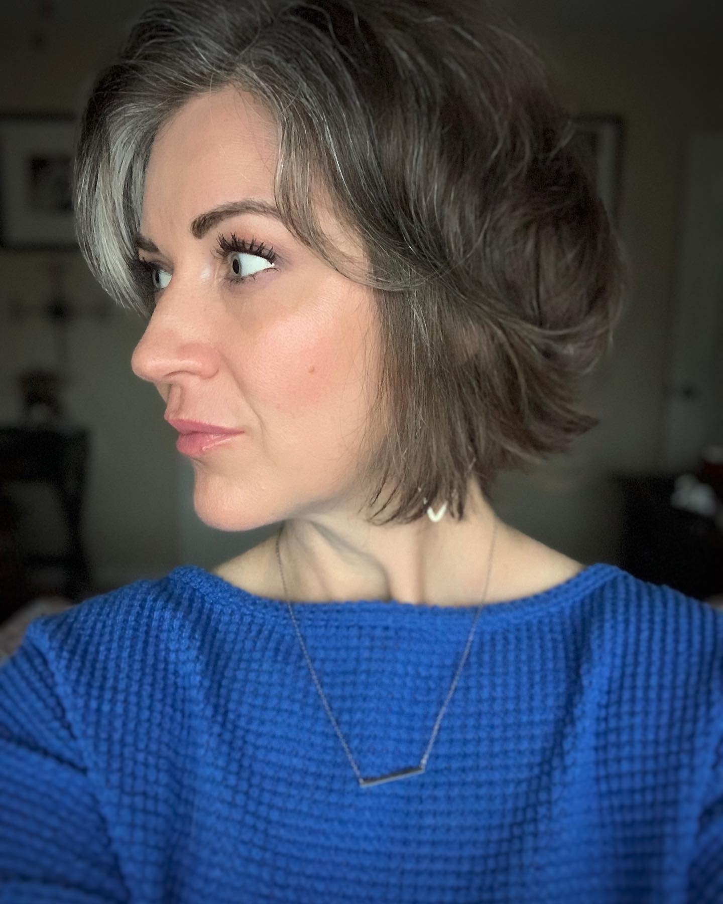 30. the Modern Shaggy Bob with Silver Highlights