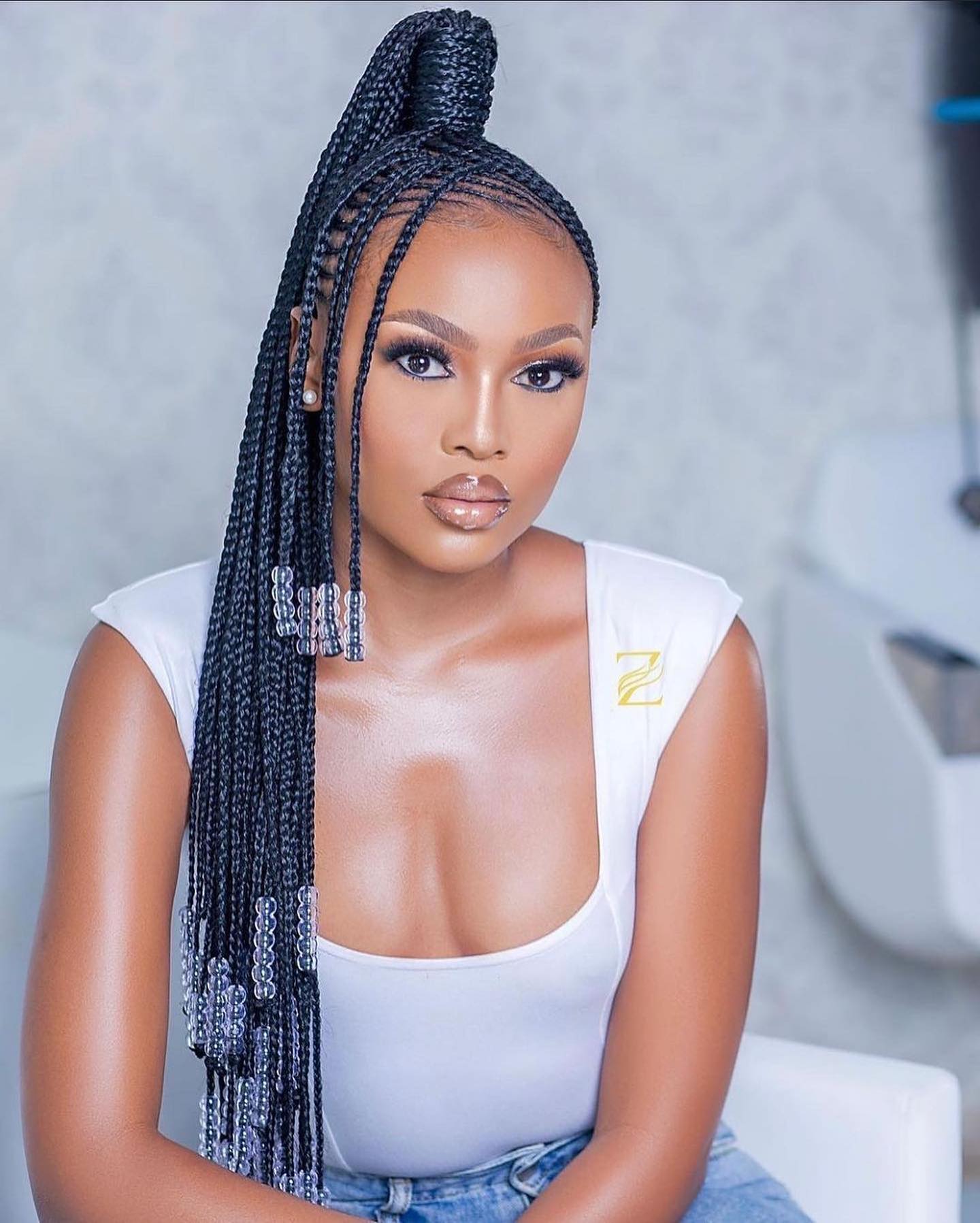 26. Unleashed Elegance: the High-ponytail Box Braids Reinvented