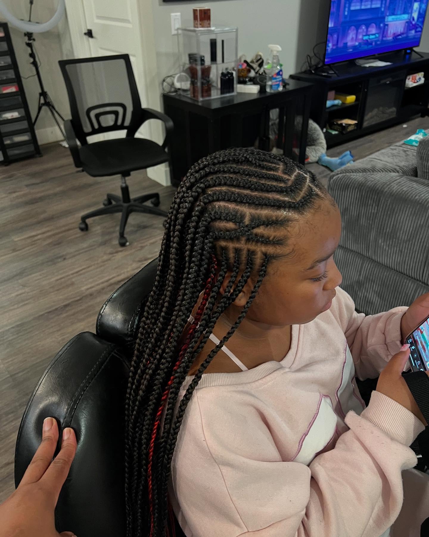 34. Boldly Woven: a Celebration Of Box Braids with a Vibrant Twist