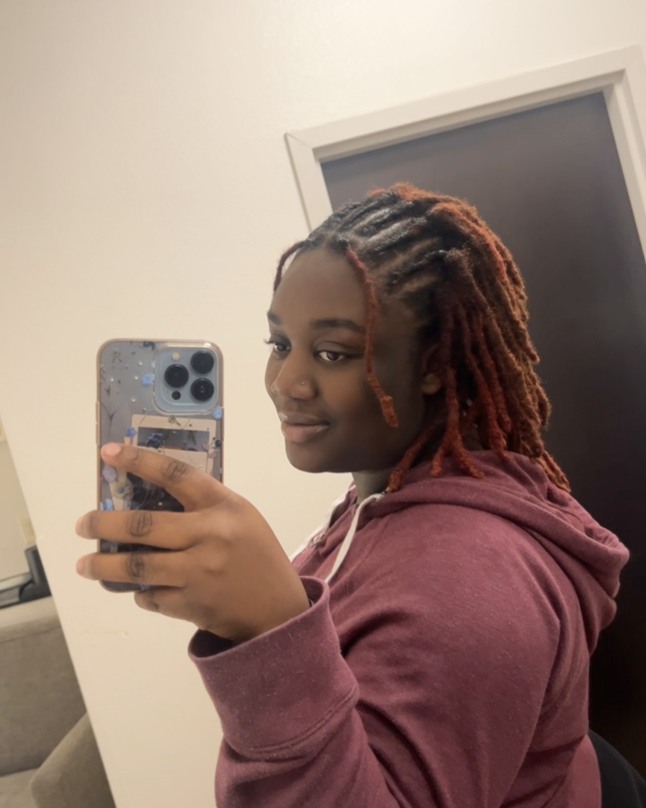 2. Ember-toned Twists: a Playful Twist on Short Locs