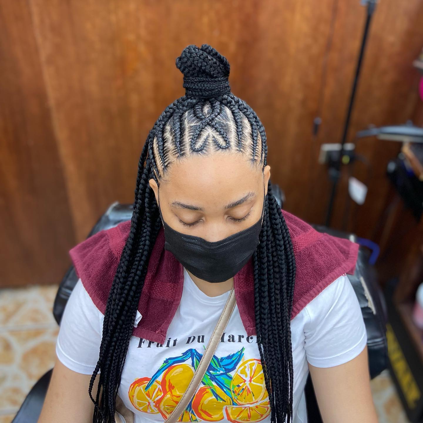 4. Geometric Elegance: the Chic Crown Of Box Braids
