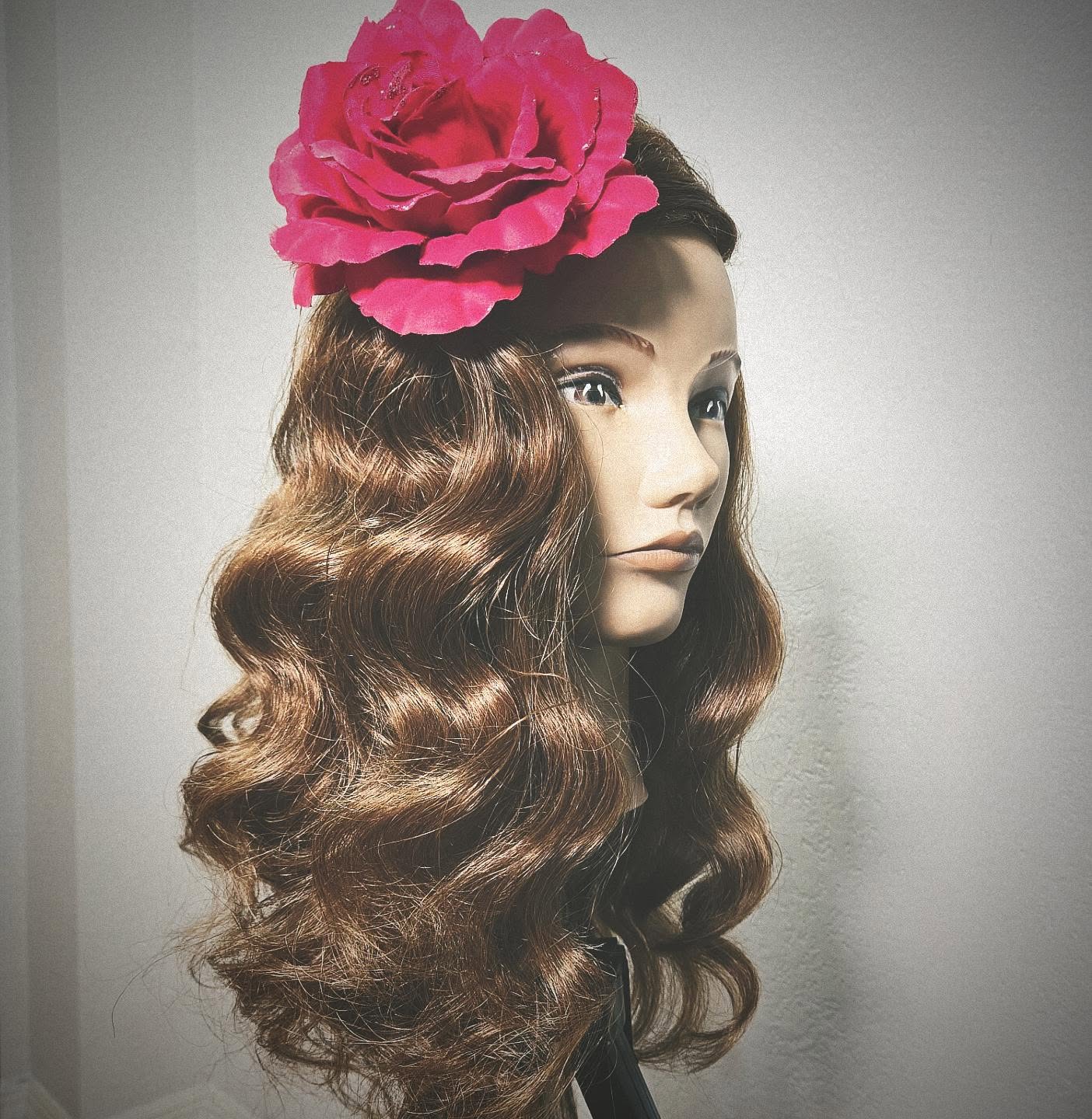 14. Vintage Glamour with a Blossom Twist: Unveiling Romantic Waves