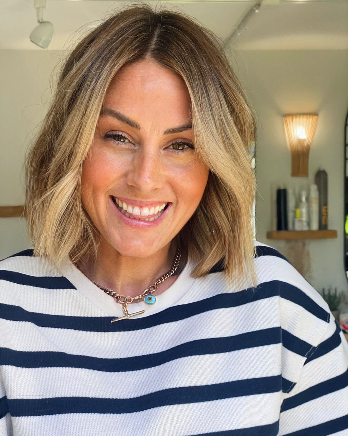 9. Soft Textured Bob with Face-framing Layers