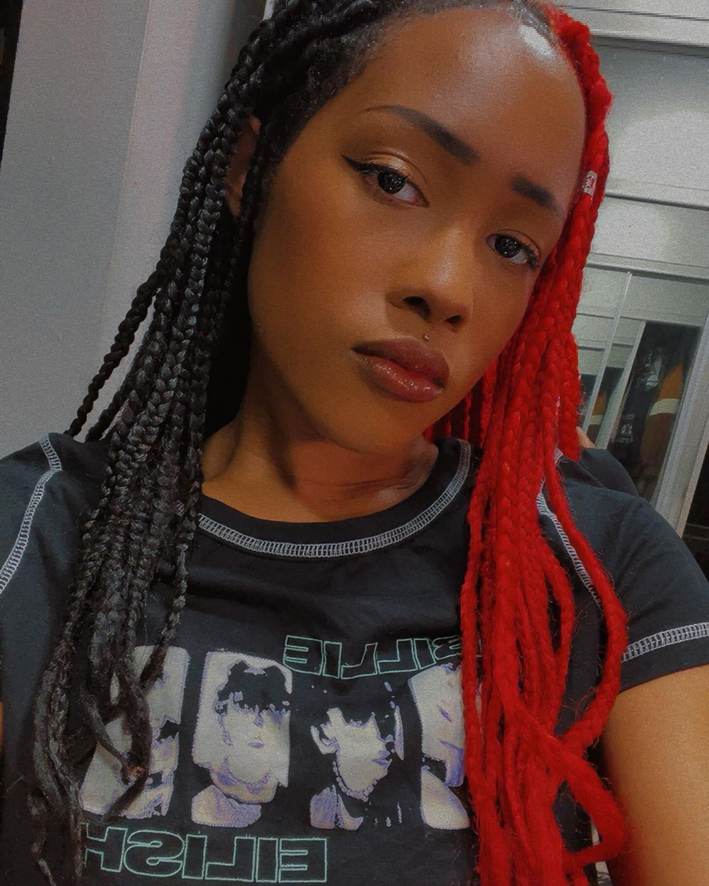 19. Dual-toned Vibes: the Bold Statement Of Red and Black Box Braids