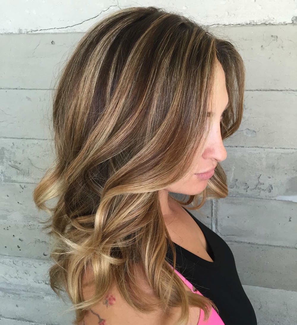 1. Title: Soft Waves with Caramel Highlights and Darker Lowlights