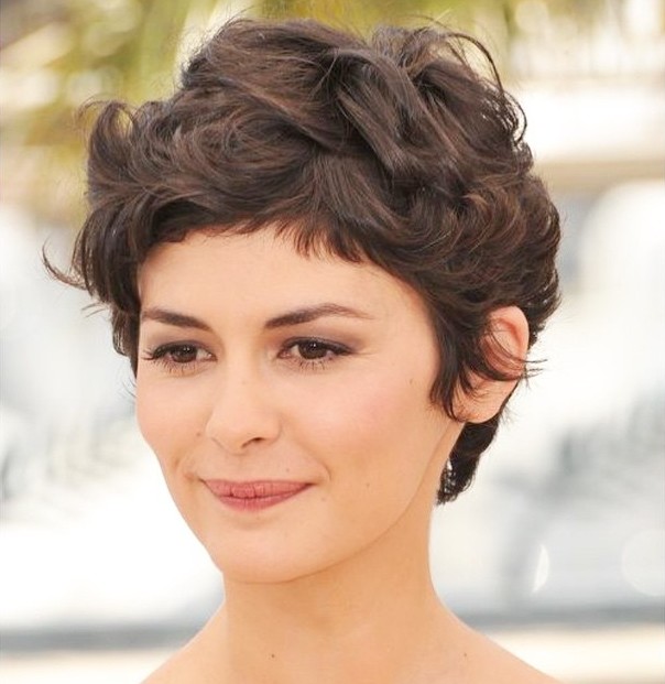 37. Title: Textured Short Wavy Hair with Soft Bangs