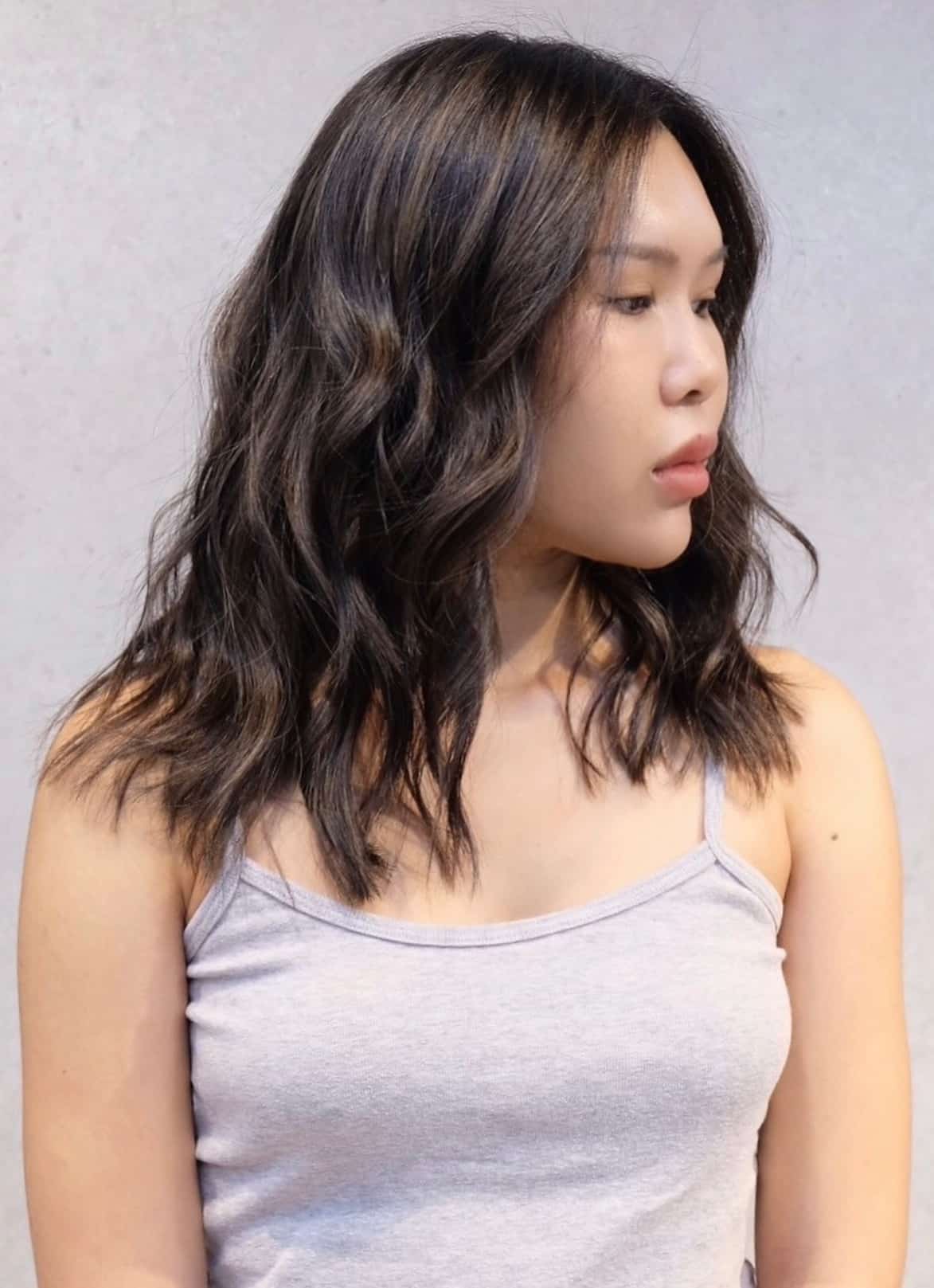 55. Dark Brown Waves with Subtle Highlights