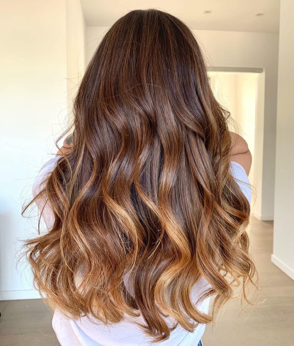 33. Sunlit Waves with Warm Caramel Highlights