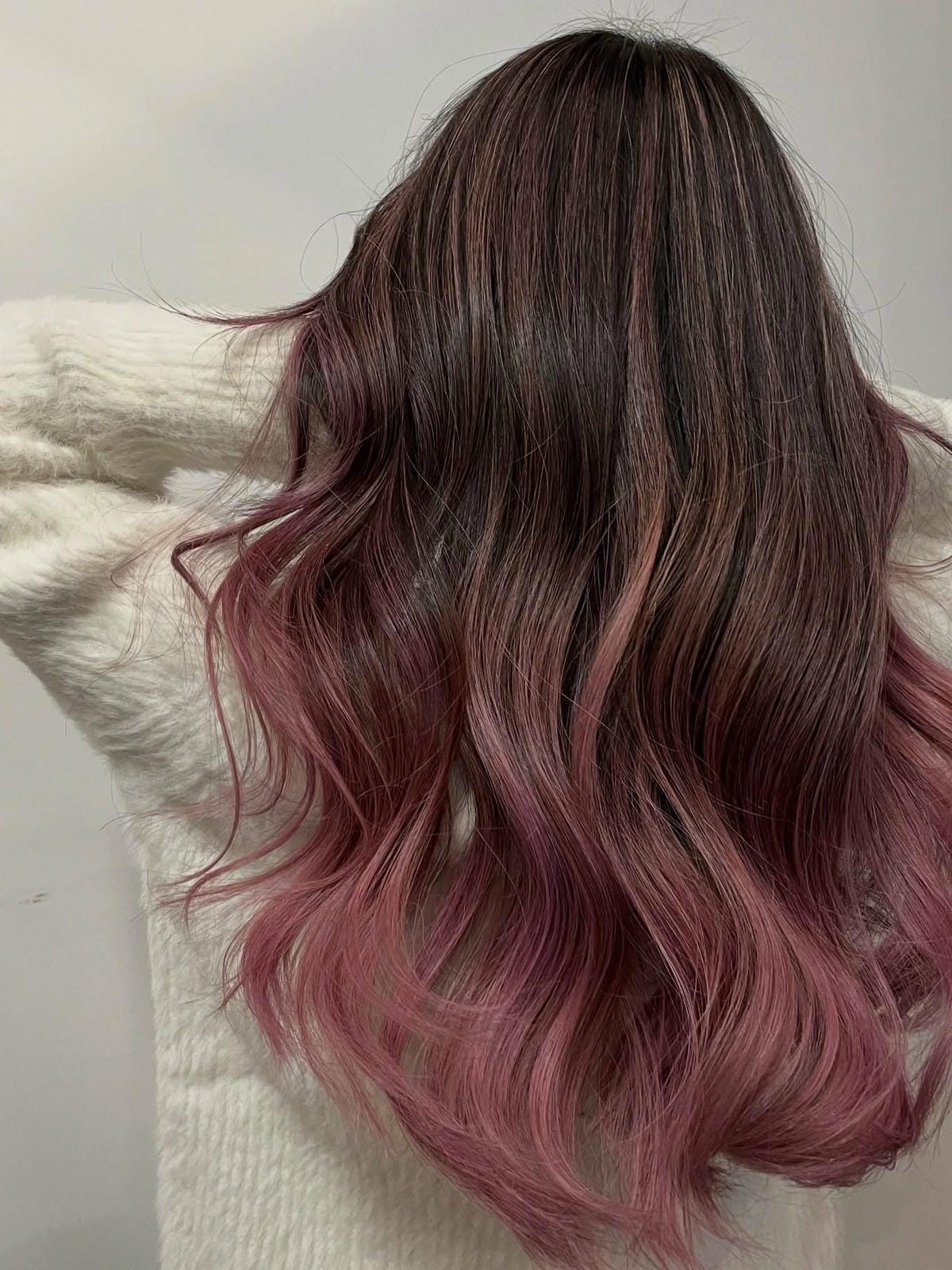 49. Rich Chocolate Brown with Subtle Pink Ombre