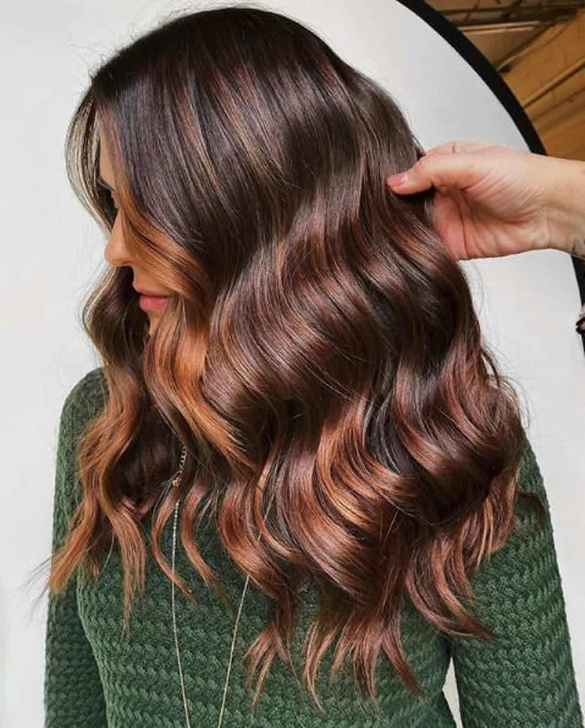 6. Rich Chocolate Waves with Vibrant Highlights