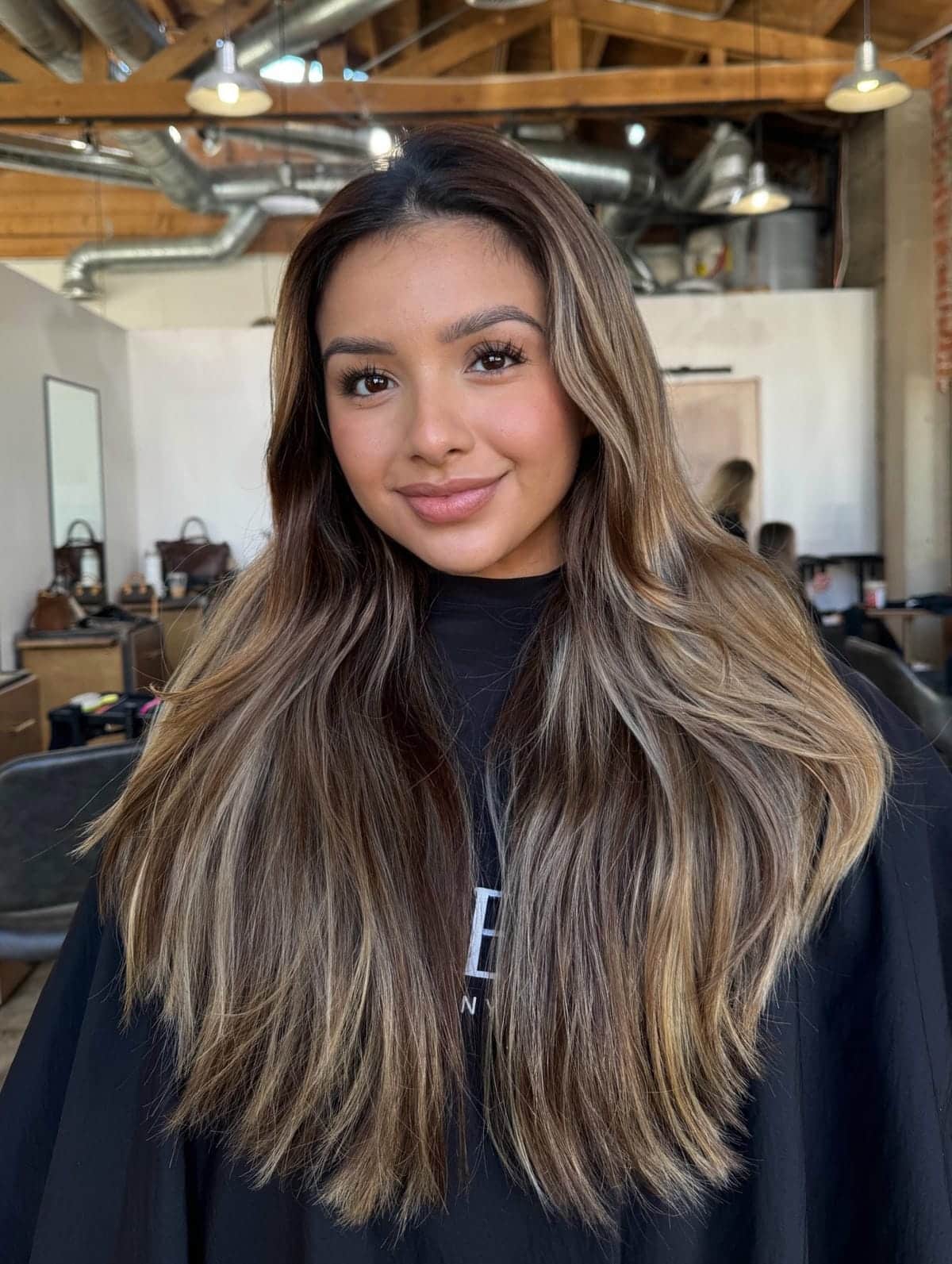 28. Title: Luminous Chocolate Waves with Honey Highlights