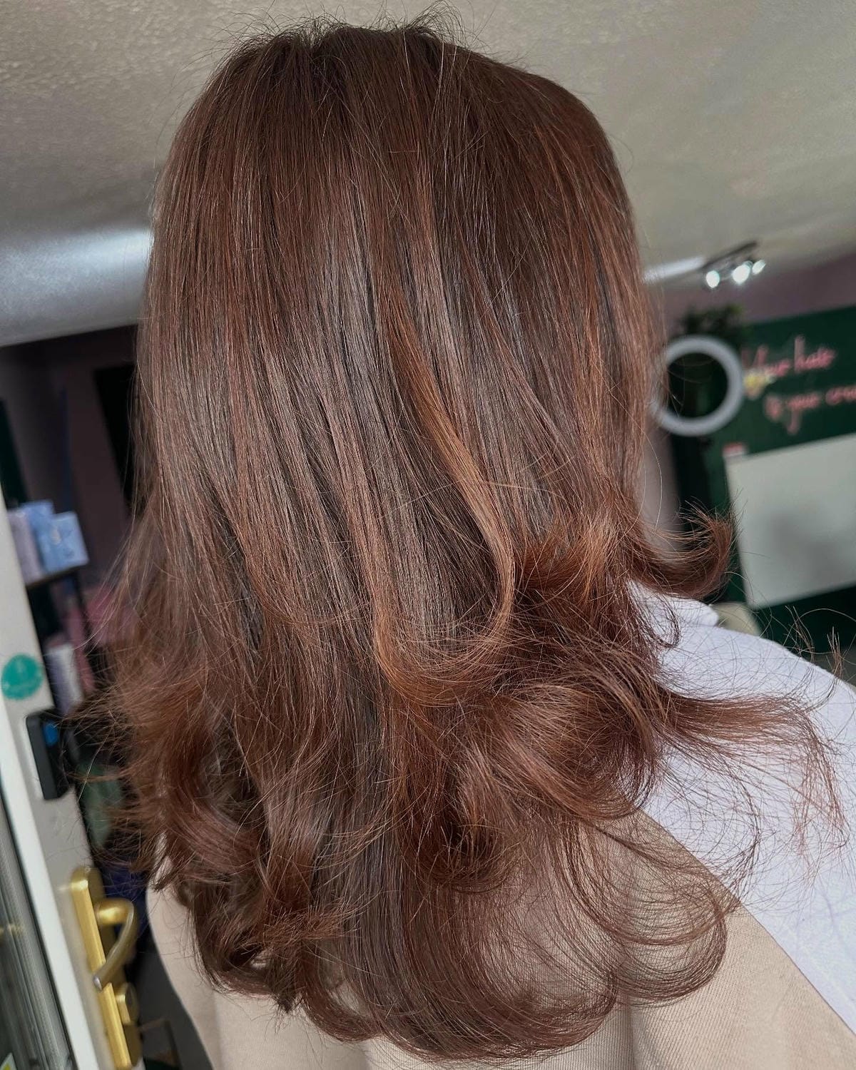 3. Title: Warm Chestnut Waves with Subtle Highlights