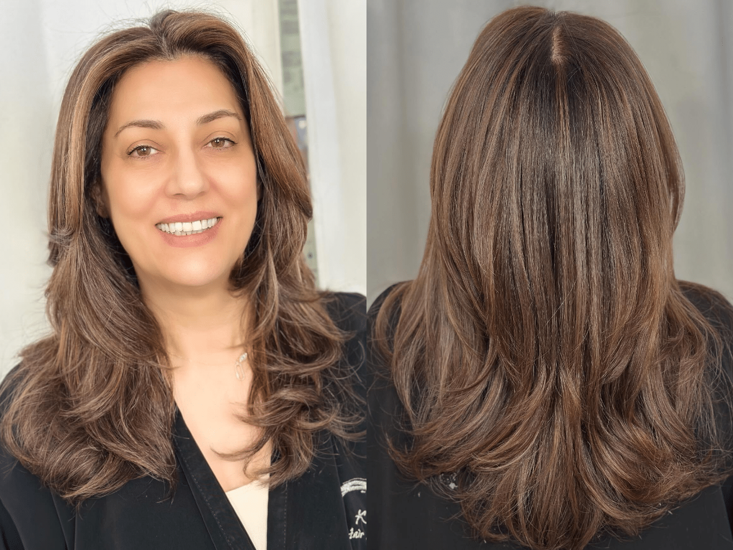 52. Dark Brown Hair with Subtle Caramel Highlights