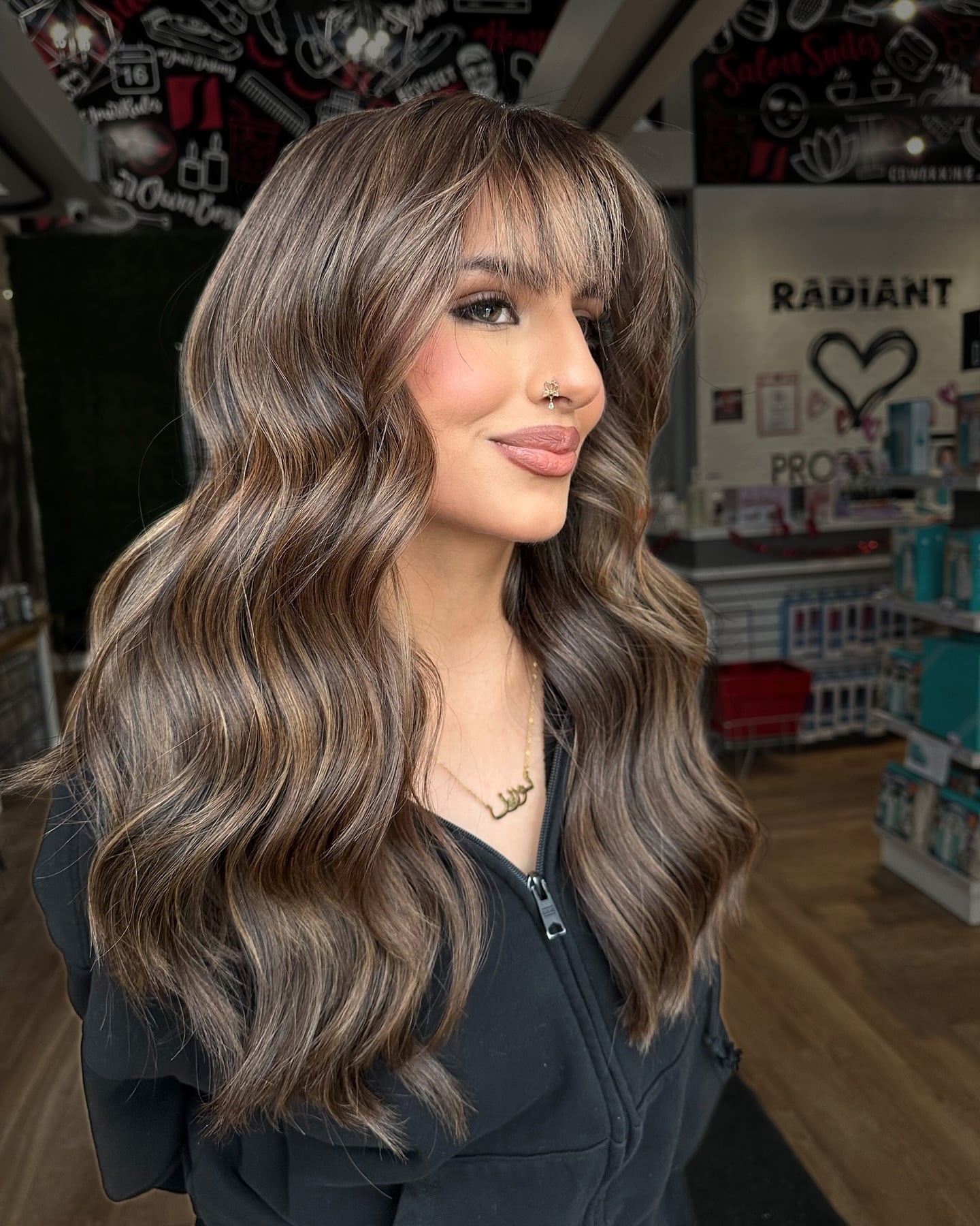 3. Luminous Dark Brown Waves with Subtle Highlights
