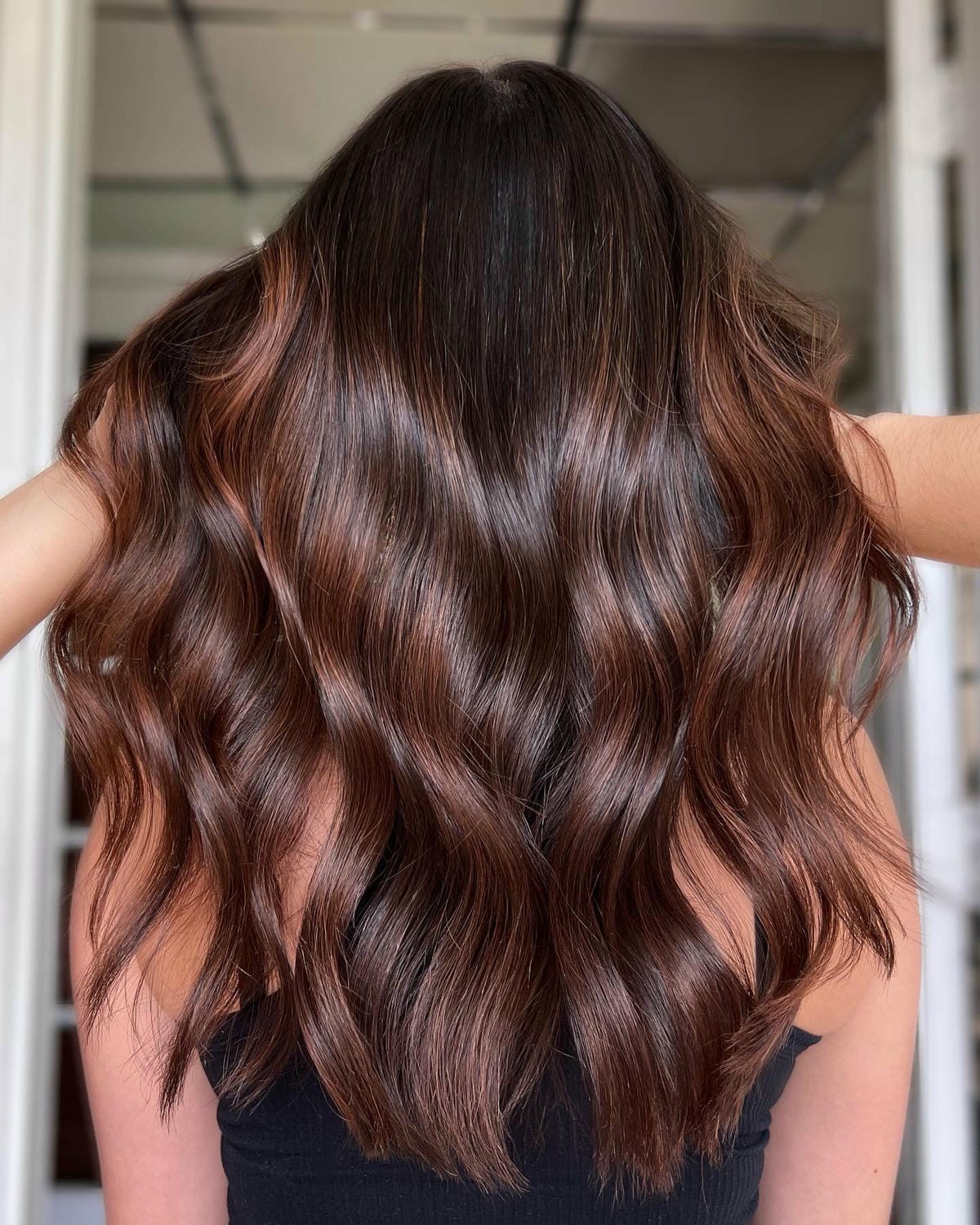 26. Title: Rich Chocolate Brown with Subtle Caramel Highlights