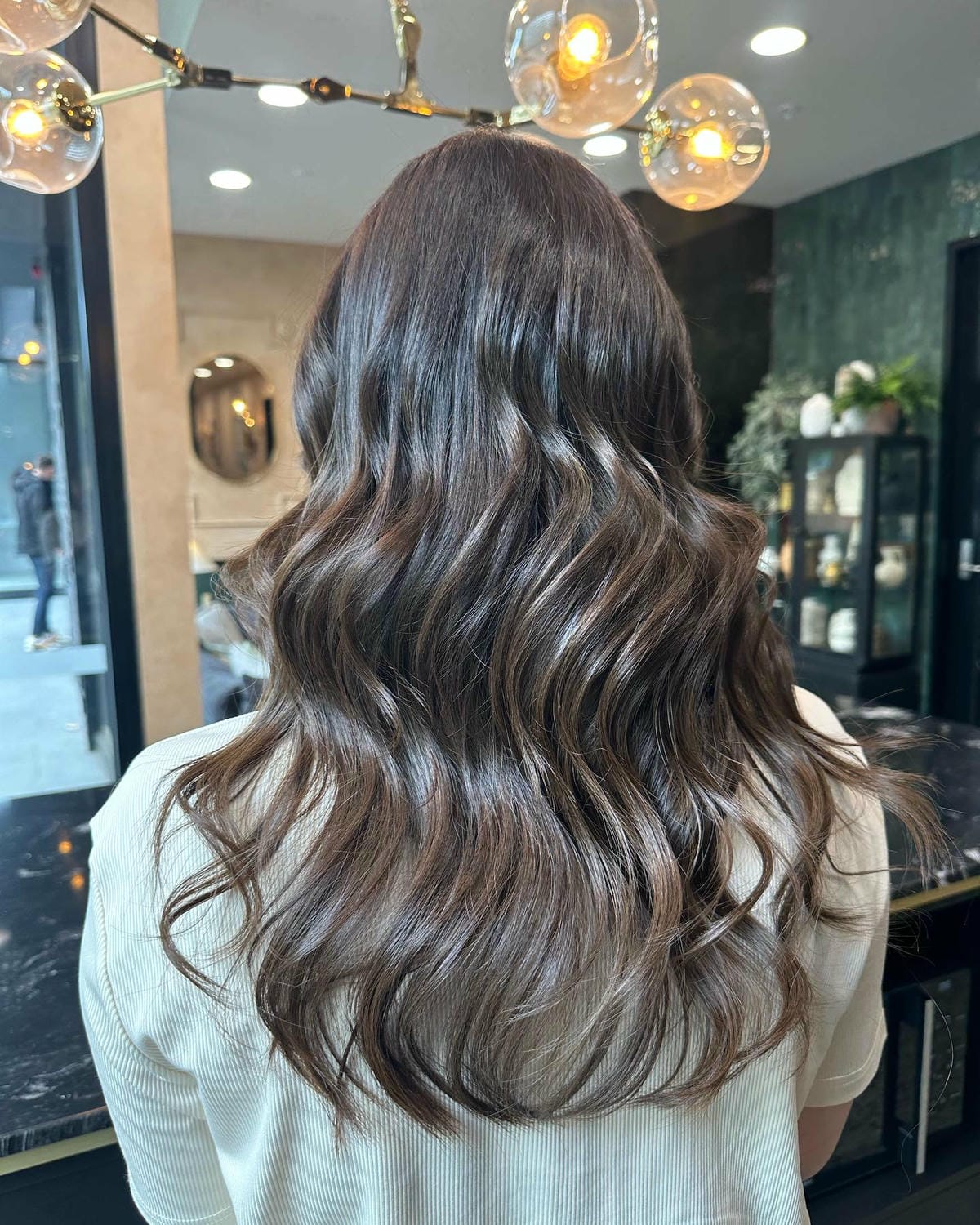 59. Title: Soft Chocolate Waves with Subtle Highlights