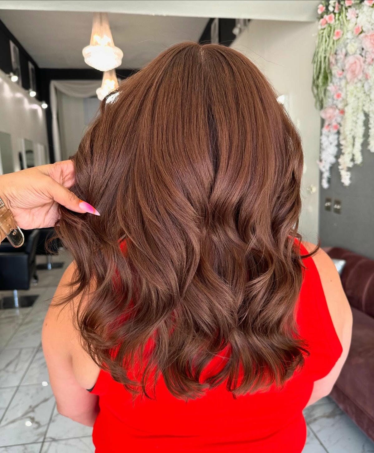 47. Title: Luscious Chocolate Waves with Subtle Highlights