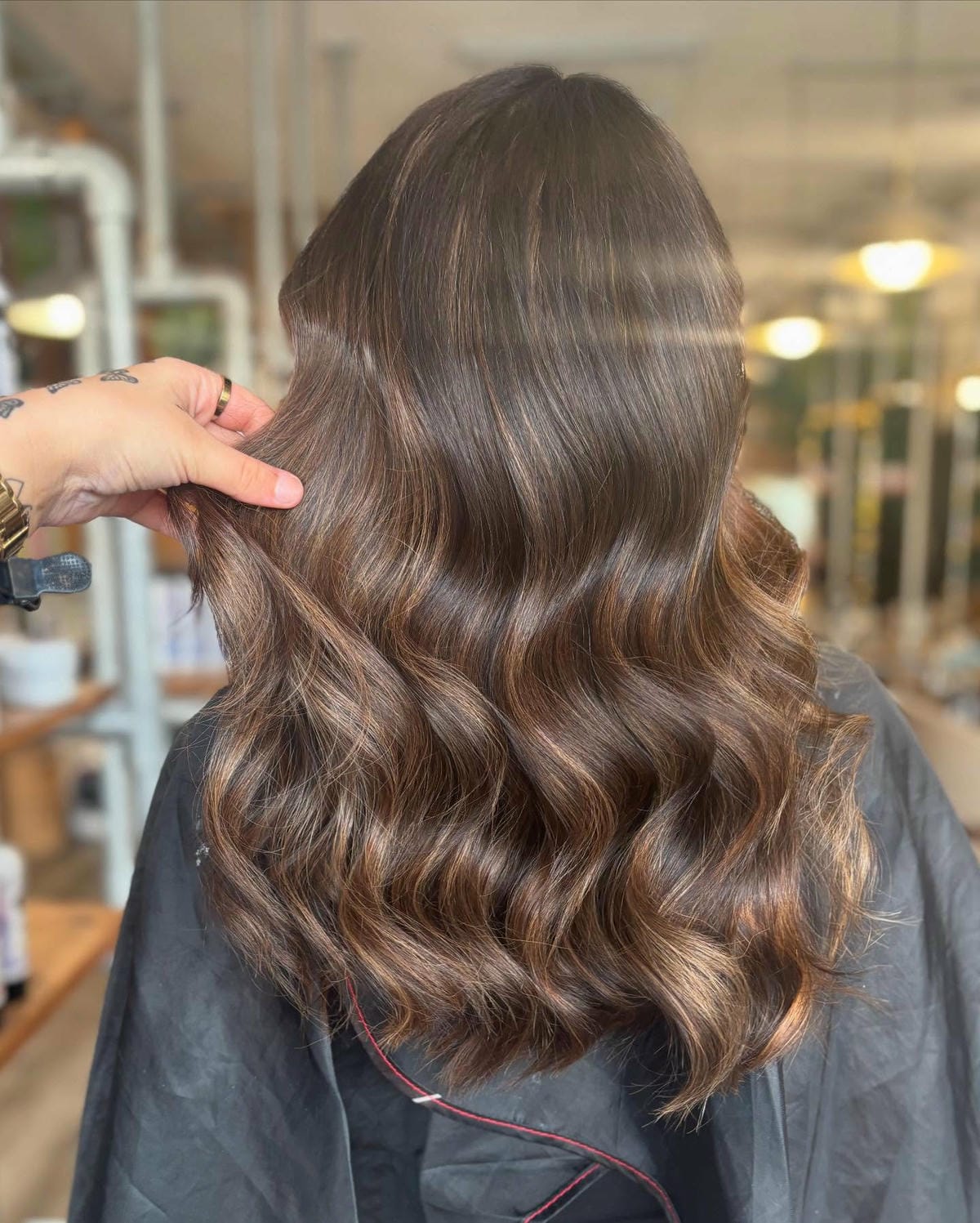 15. Title: Luminous Chocolate Brown with Subtle Highlights