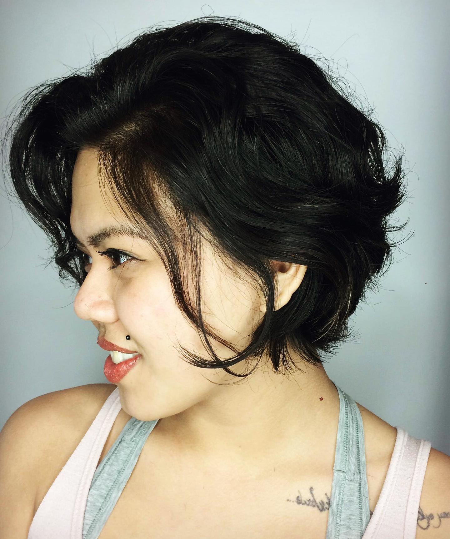 63. Title: Soft Textured Wavy Bob