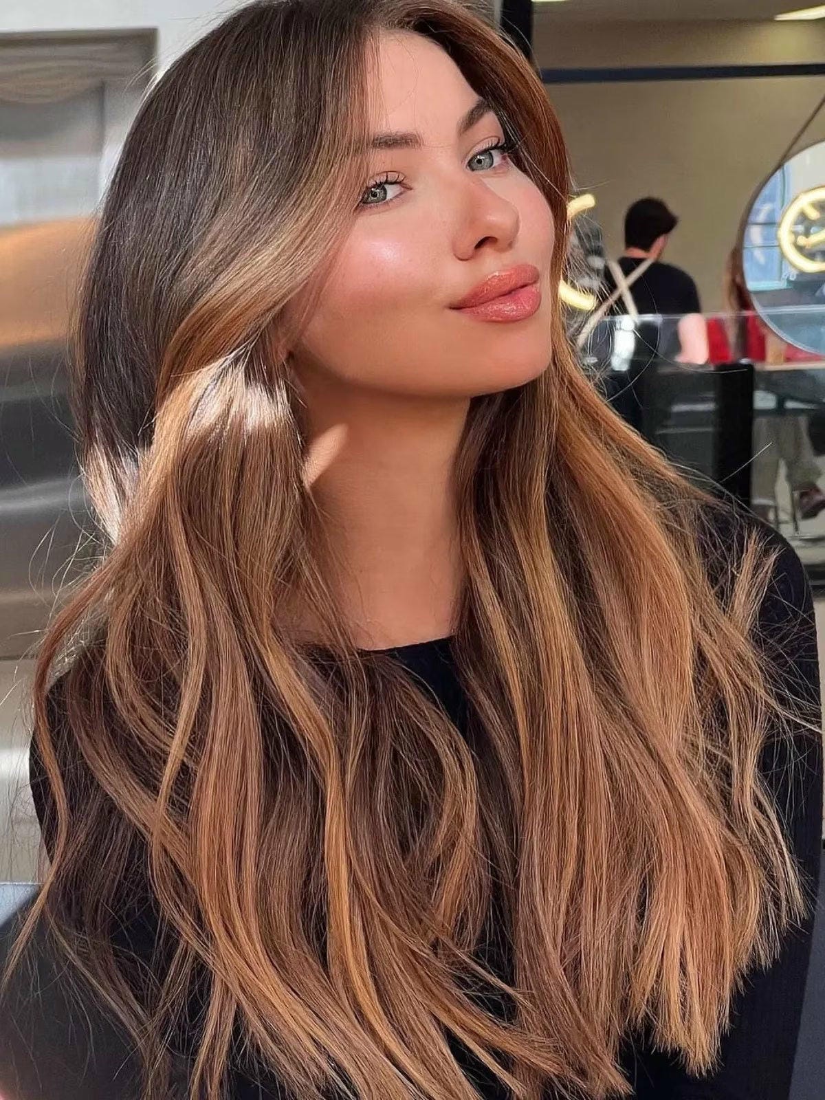 60. Title: Chocolate Brown with Caramel Highlights