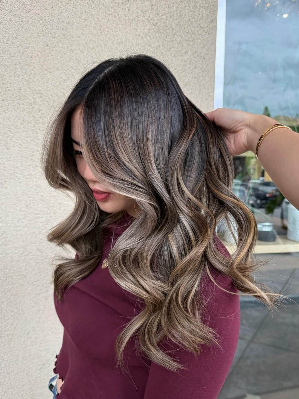 12. Title: Warm Light Brown Waves with Subtle Highlights