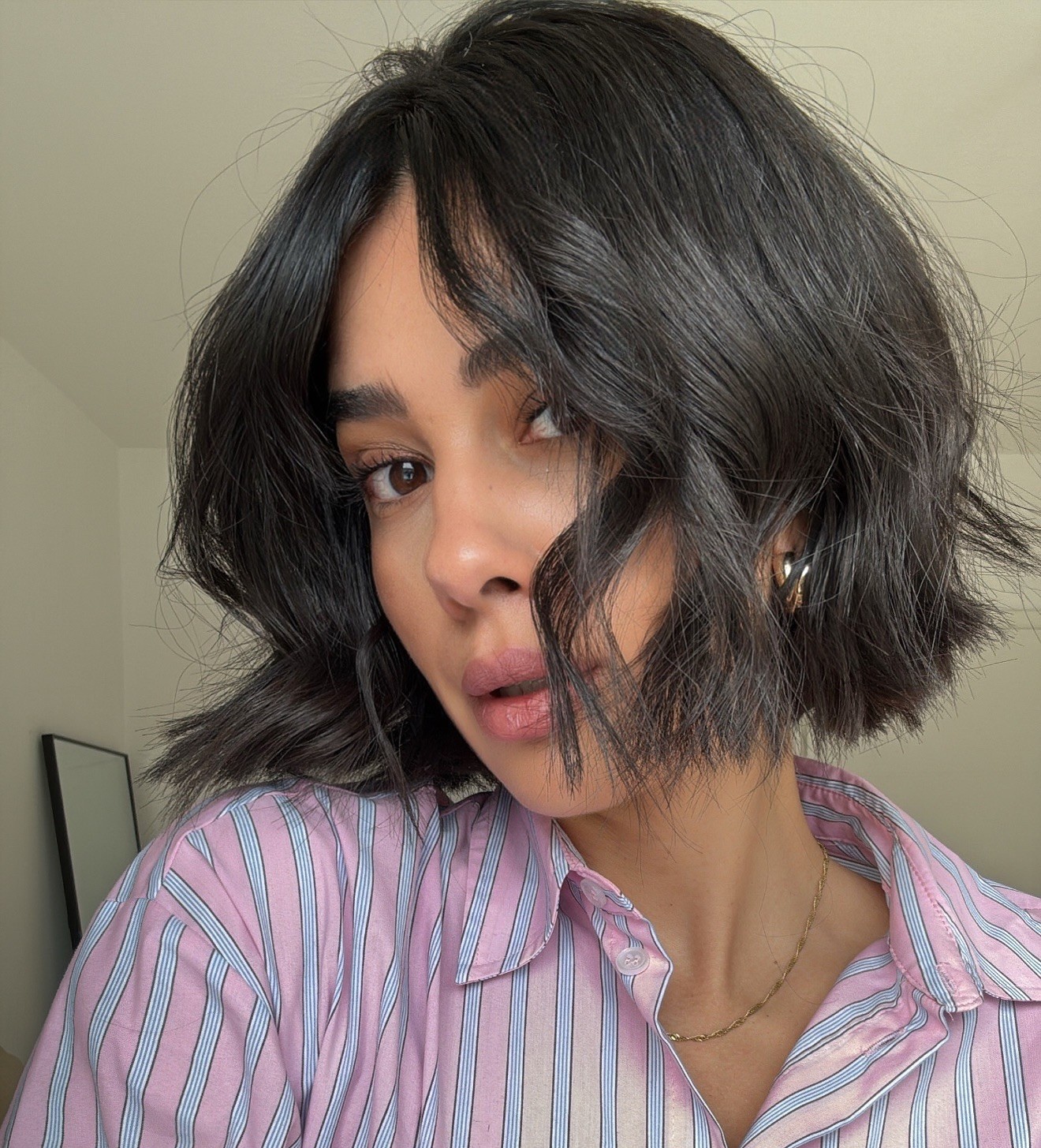 35. Title: Textured Short Wavy Bob