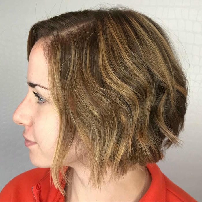 78. Title: Textured Choppy Bob with Subtle Highlights