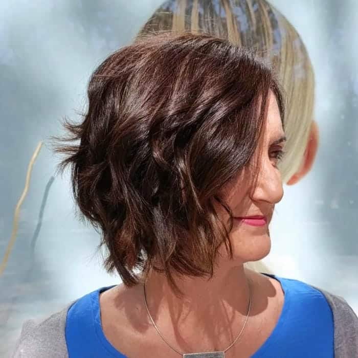 68. Textured Choppy Bob with Subtle Waves