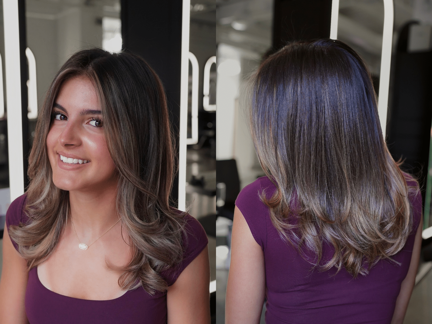 51. Title: Dark Brown Hair with Luminous Highlights