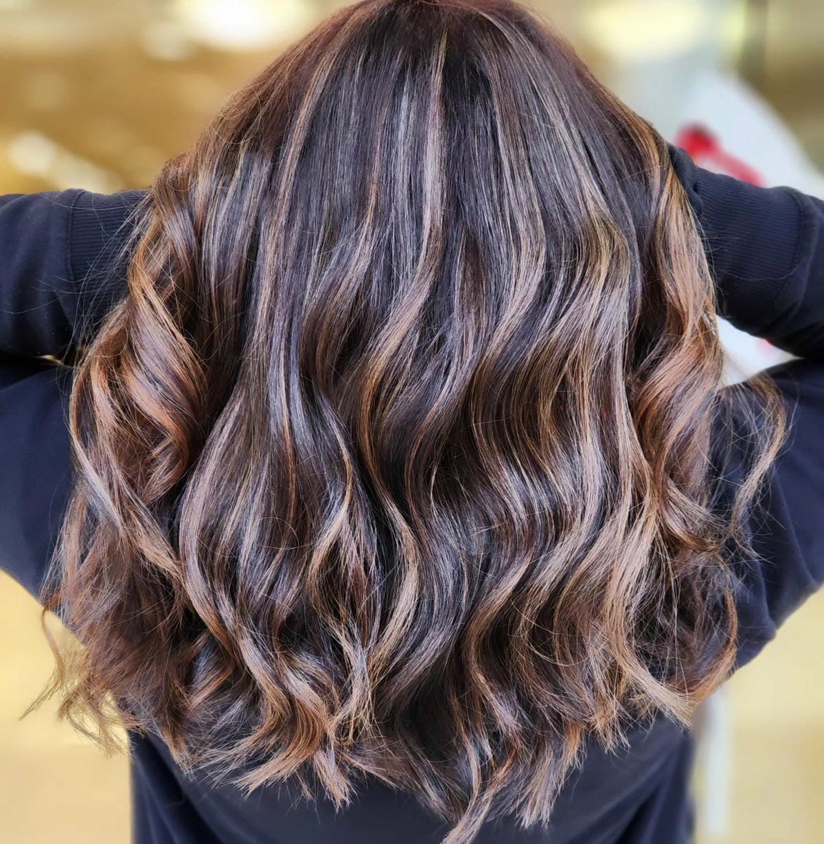 69. Chocolate Brown Waves with Subtle Highlights