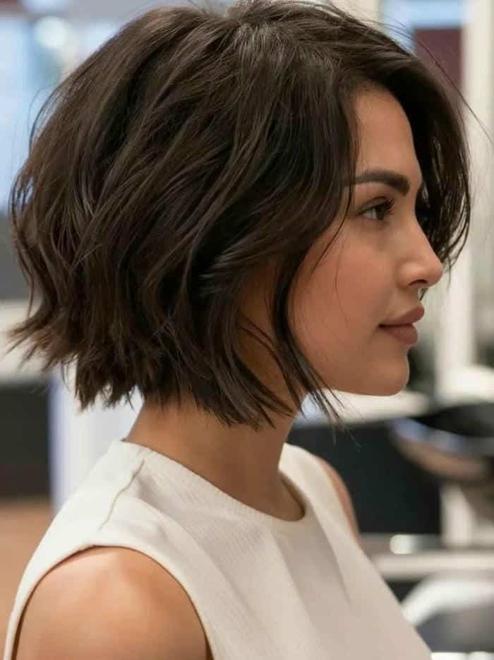 85. Layered Textured Choppy Bob