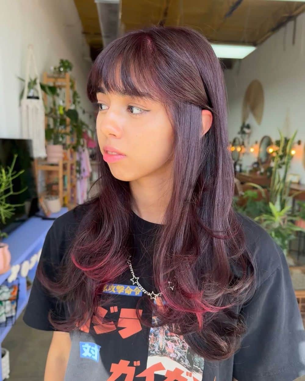 53. Burgundy with Subtle Pink Highlights