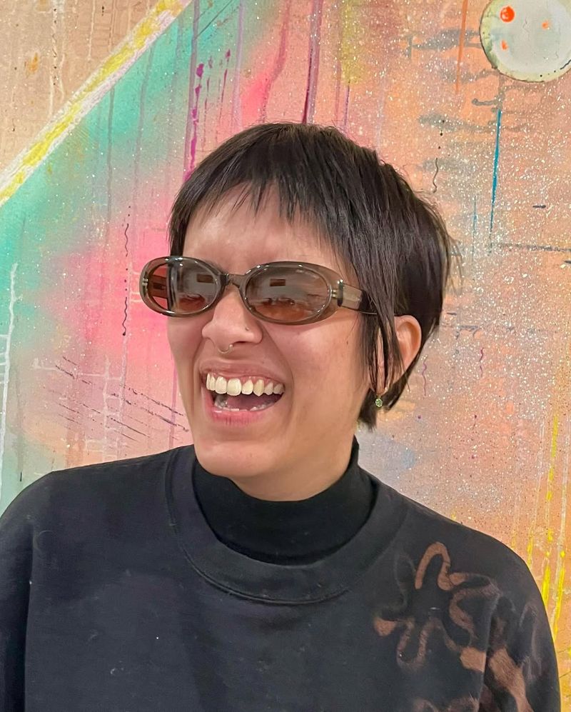 55. Edgy Short Choppy Cut with Bangs