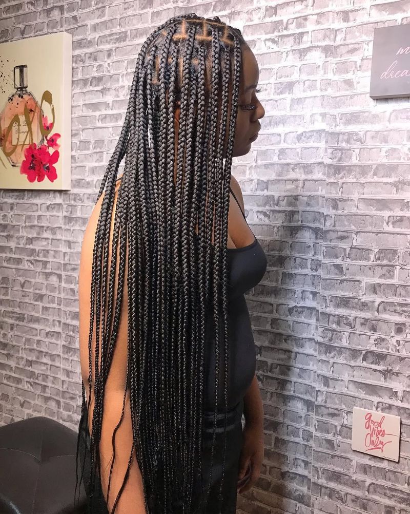 72. Long, Individual Box Braids