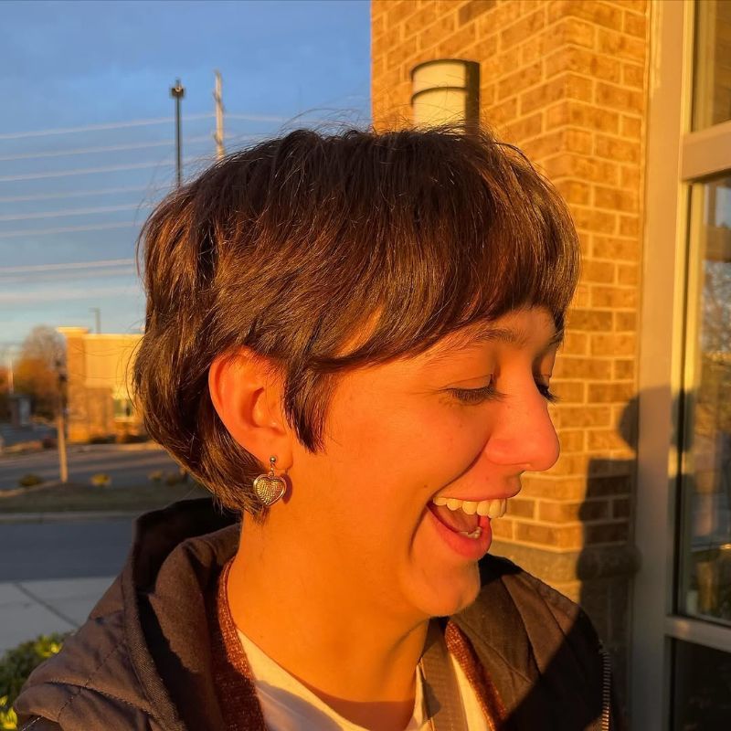47. Playful Short Choppy Hairstyle with Soft Layers