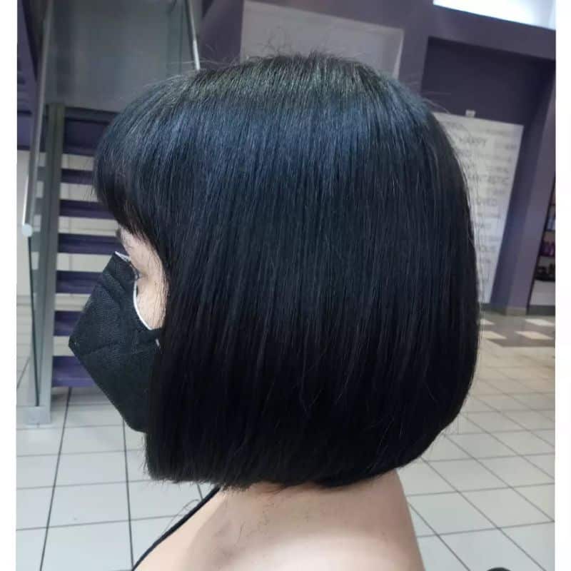 24. Sleek A-Line Medium Bob with Straight Bangs