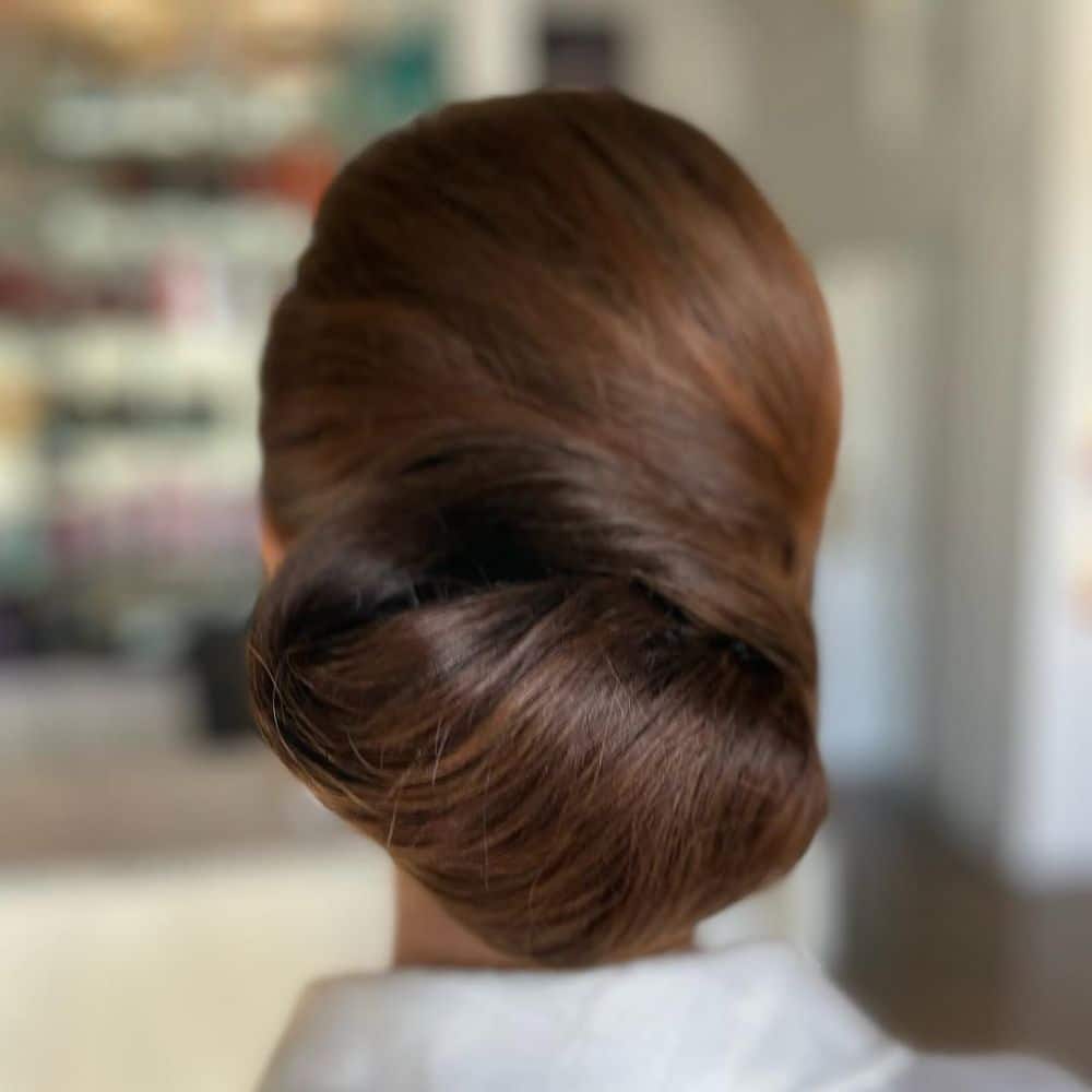 10. Sleek Twisted Low Bun