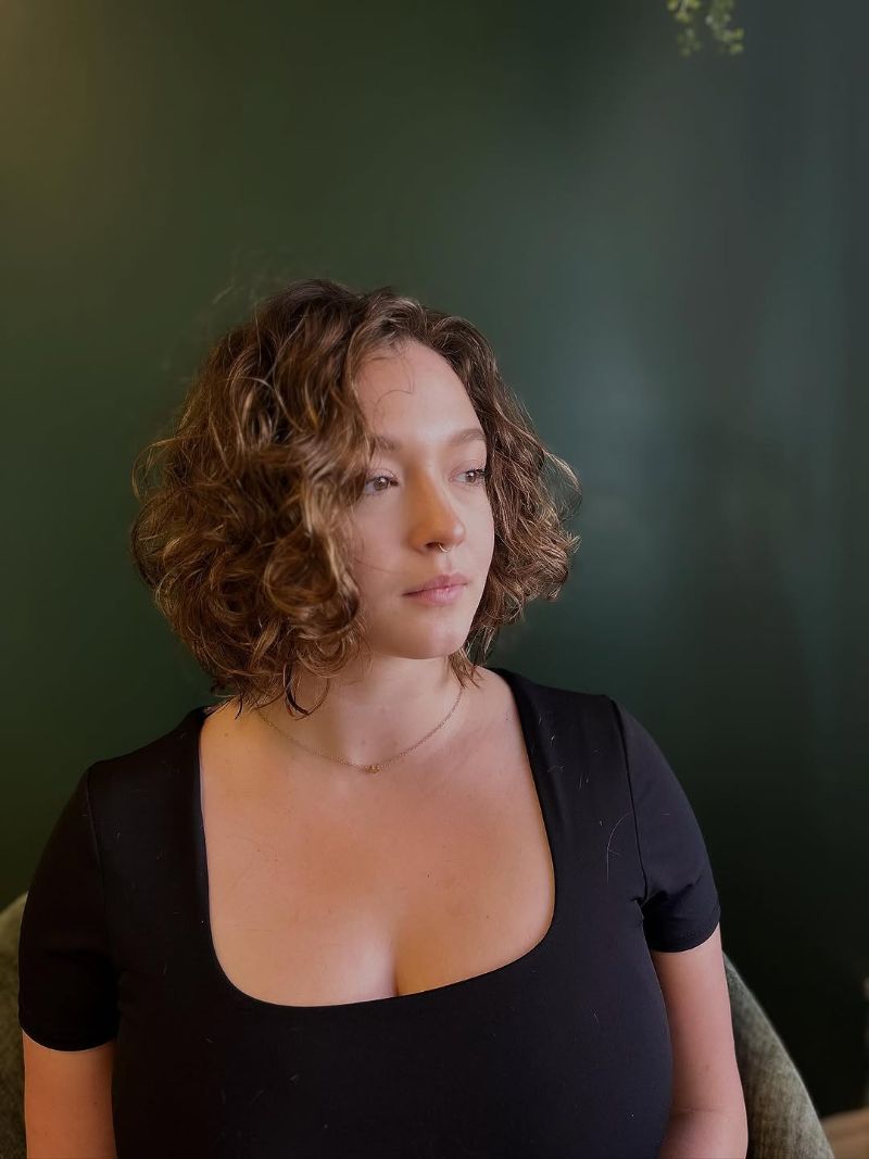 67. Soft Textured Curly Bob