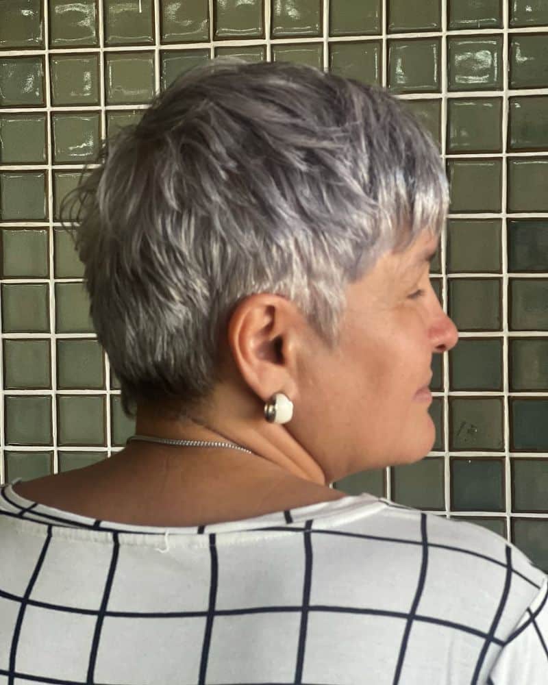 49. Textured Gray Pixie Cut