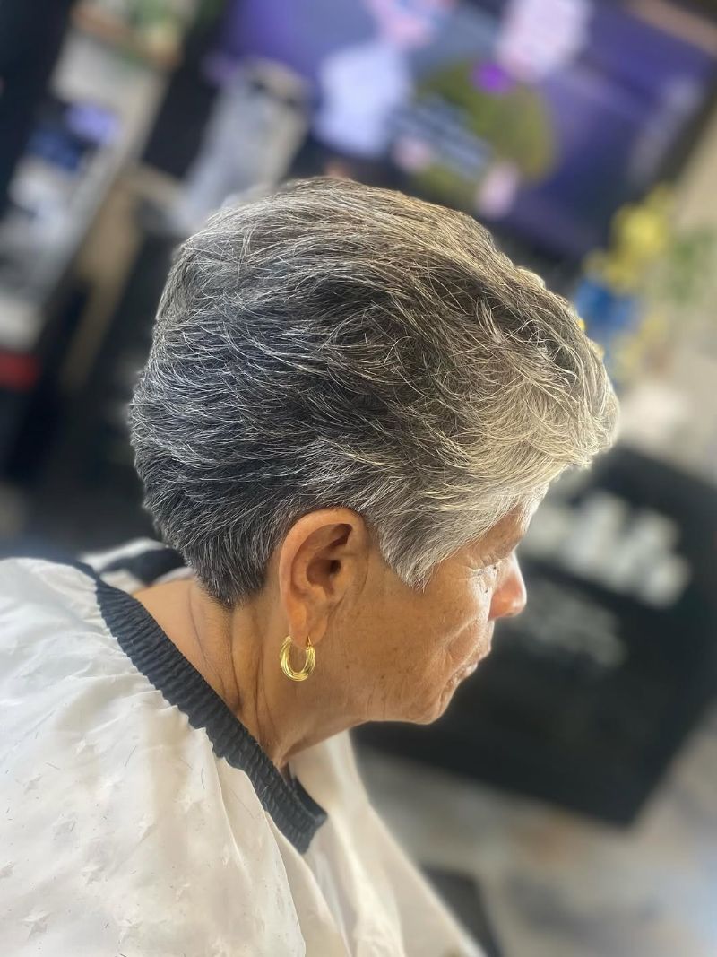 75. Textured Gray Pixie Cut