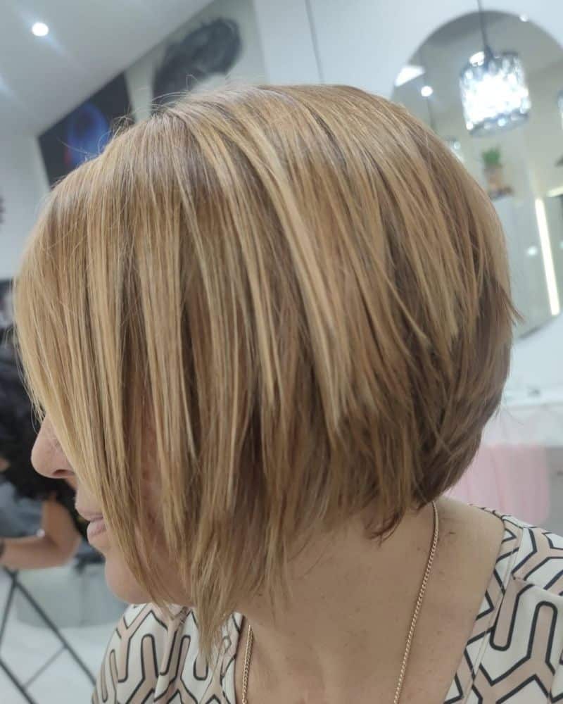 45. Textured Layered Medium Bob with Subtle Highlights