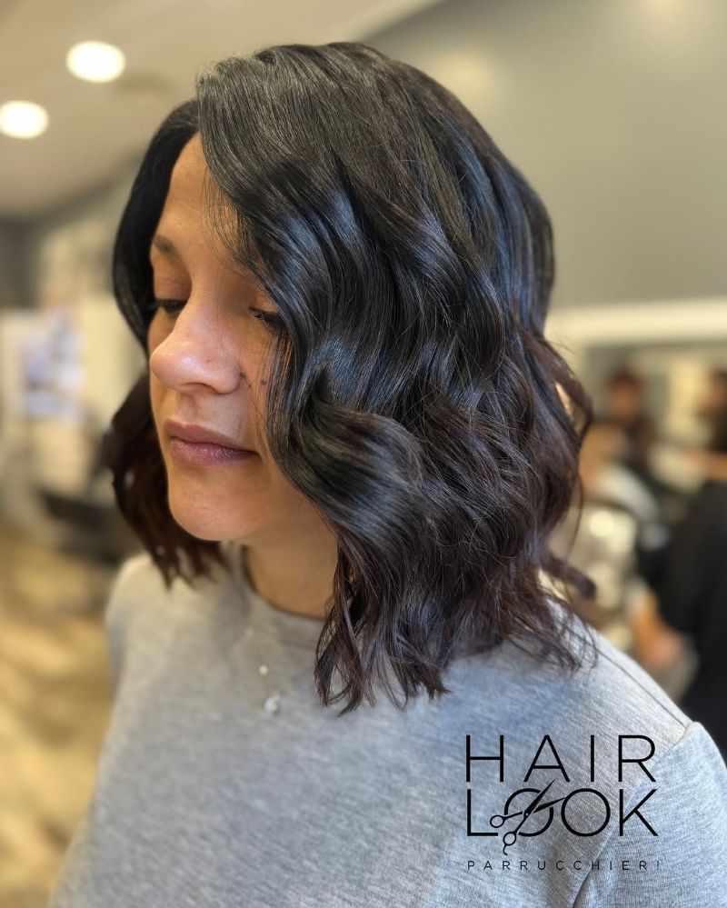 30. Textured Medium Bob with Subtle Waves