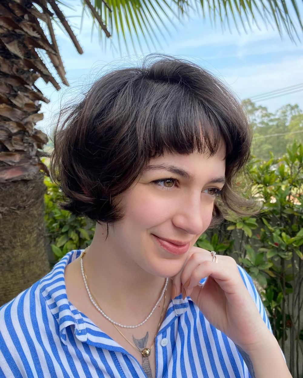 22. Textured Short Bob with Fringe