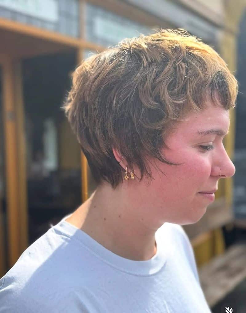 11. Textured Short Choppy Cut with Soft Waves