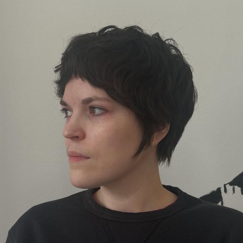 60. Textured Short Pixie with Fringe