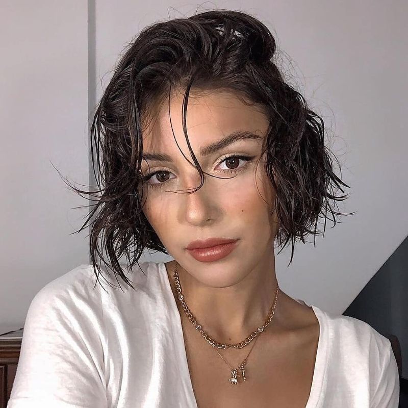 39. Textured Wet Look Bob